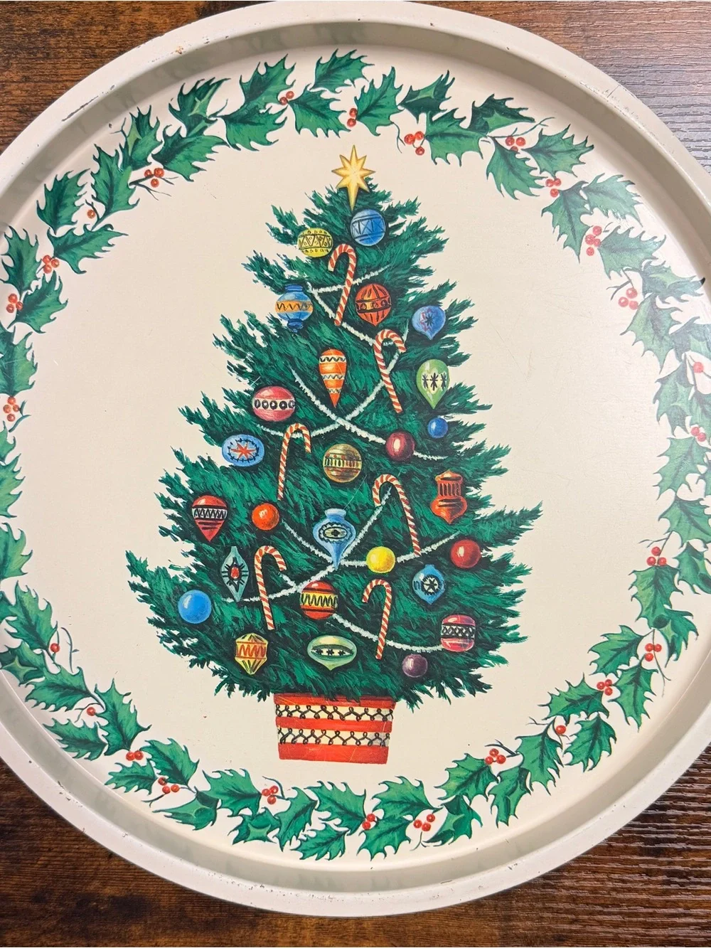 Holiday Tree Decorative Serving Tray - Green